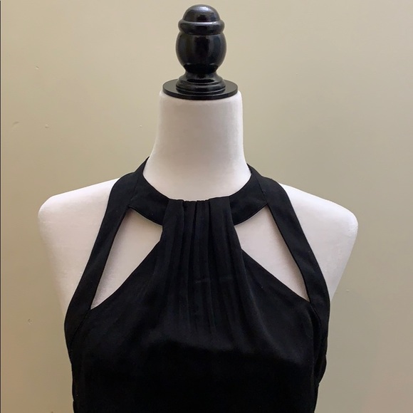 Bebe black halter top sleeveless cut out blouse - Picture 6 of 8